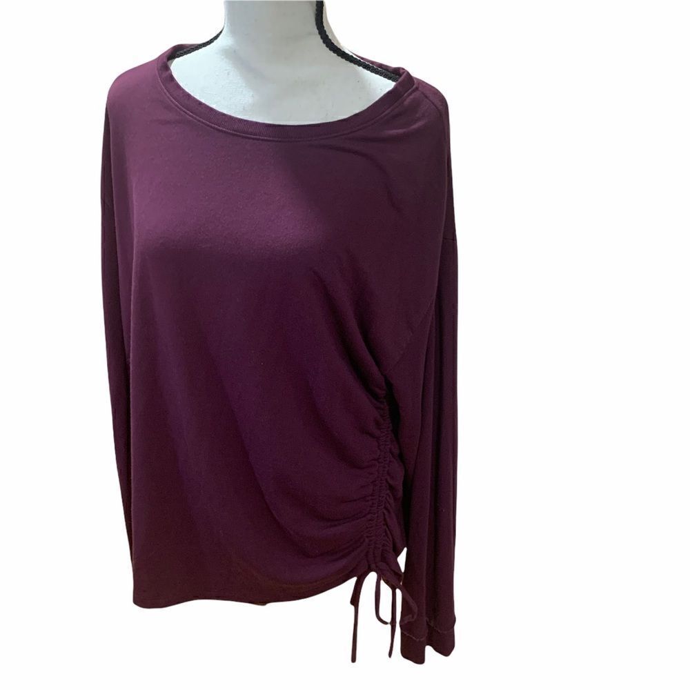 Eddie Bauer L/S Top with Single Tie in Maroon‎